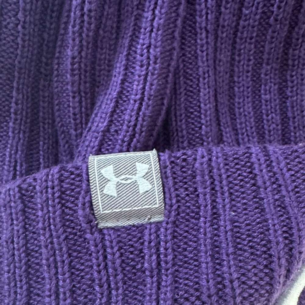 Under Armour Dark Purple Knit Beanie with Pom-Pom - Picture 3 of 3